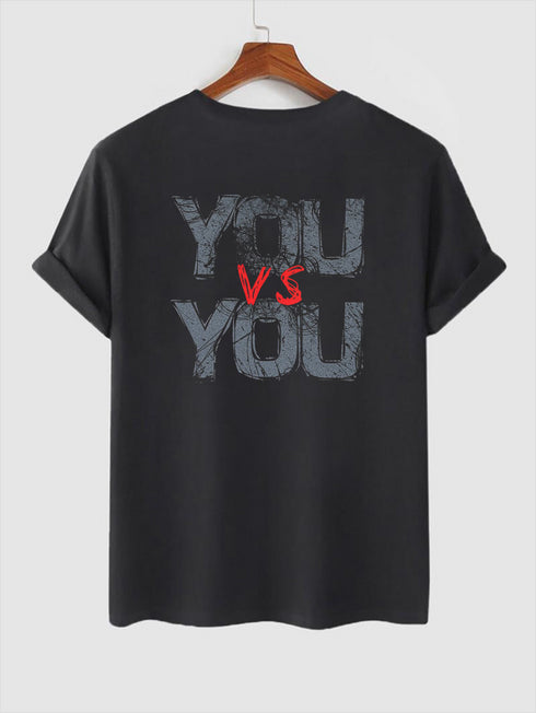Men's You Vs You Printed Wording Printed T-shirt